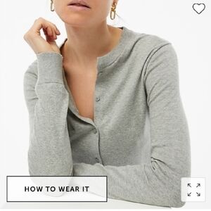Women's NWT J Crew The Cary Grey Cardigan Size L